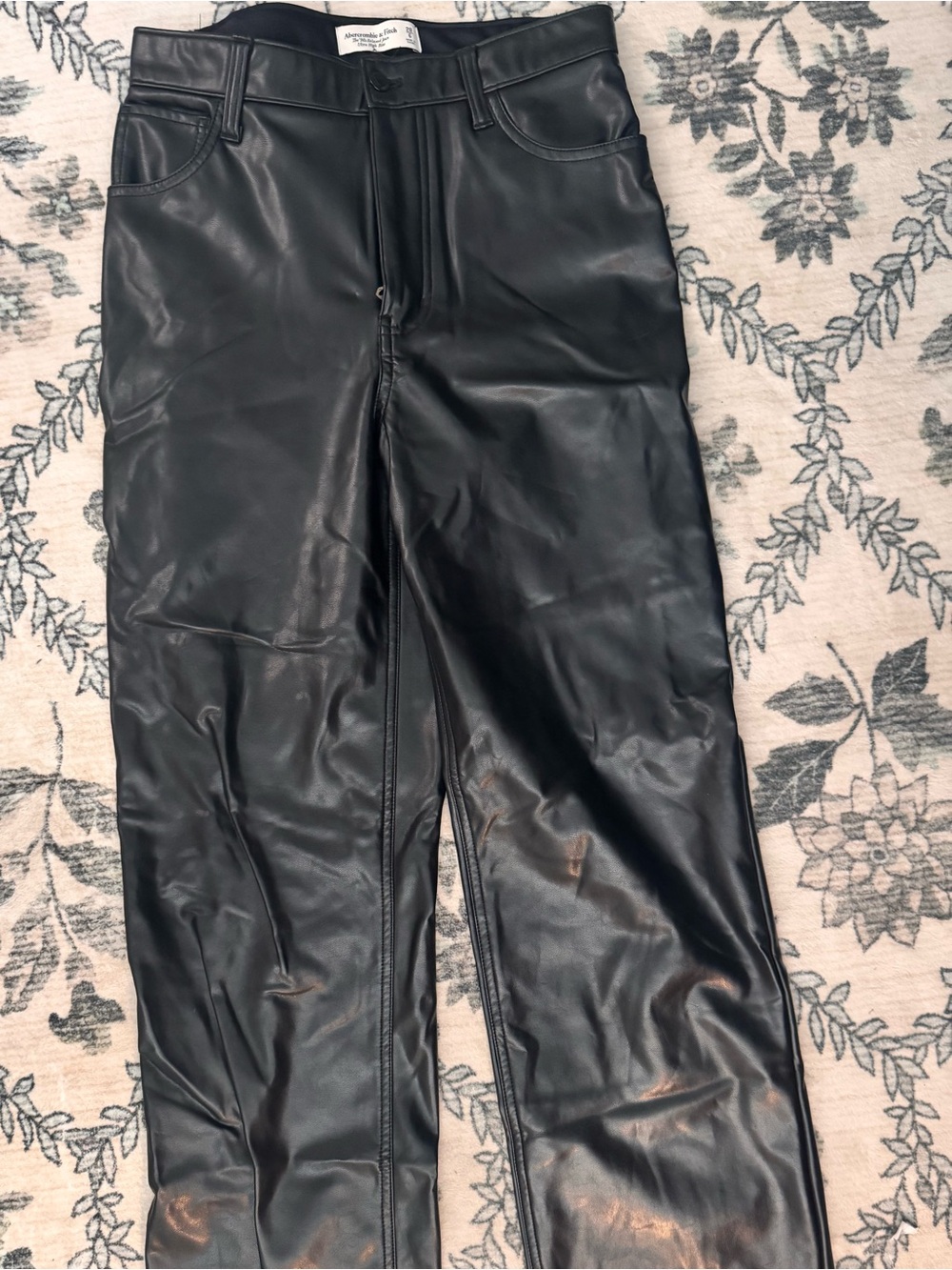 Abercrombie & Fitch Black Faux Leather High-Rise Pants